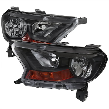 Spec-D Tuning OE STYLE HALOGEN HEADLIGHTS MATTE HOUSING AND CLEAR LENS, 2PK 2LH-RAN19JM-RS